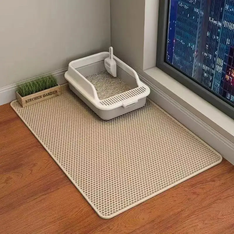 Cat Litter Mat, Double Layer Trapping Mat, Litter Box Filter Pad, Waterproof & Anti-Slip, Prevents Litter Tracking