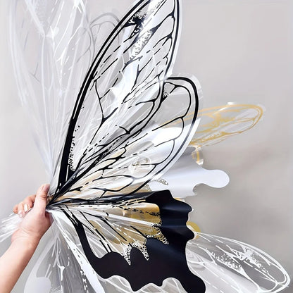 40pcs Transparent Crystal Butterfly Wrapping Paper | Floral Bouquet Packaging Material