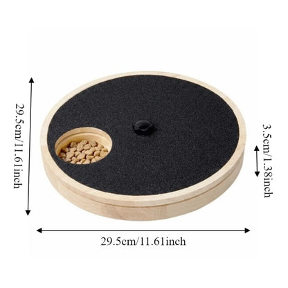 Rotating Dog Scratching Board Round Non-Slip Dog Nail Grinding Pad Wear-resistant with Treat Box Pet Slow Feeding Plate for Dogs
