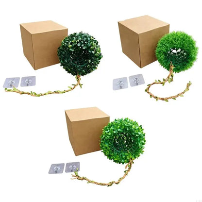 Realistic Artificial Grass Ball With Shelter Cave For Reptiles Terrarium Decoration And Bird Nest Habitat Tanks Landsacpe KXRE