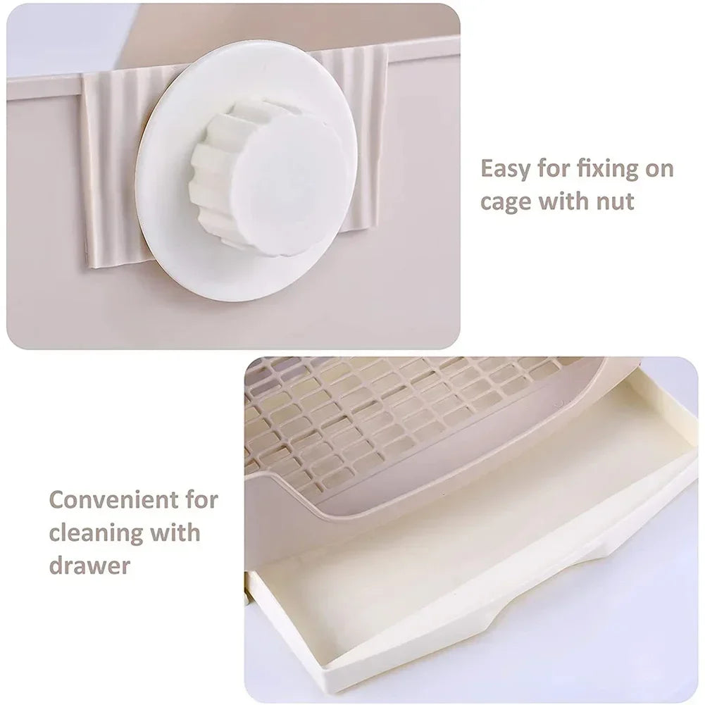 Large Bunny Toilet with Drawer Rabbit Litter Box Grate Potty Pet Bedpan for Hamster Guinea Pig Ferret Adult Pet Toilet Supplies