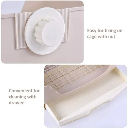 Large Bunny Toilet with Drawer Rabbit Litter Box Grate Potty Pet Bedpan for Hamster Guinea Pig Ferret Adult Pet Toilet Supplies