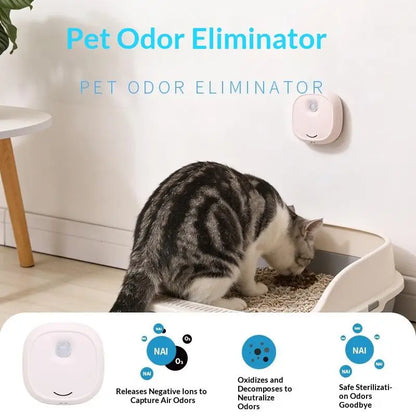 ㈅Pet Cat Litter BoxIntelligent Odor Purifier Air Purifier Regular  Deodorization Cat Toilet Odorinduction Supplies