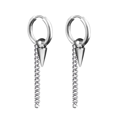 Fashion Punk Gothic Stainless Steel Drop Earrings | Unisex Stud Earrings for Men Women