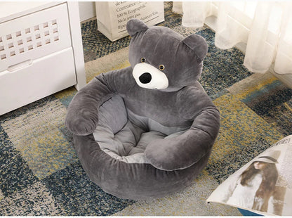 Plush Dog House Bed Winter Warm Bear Hug Semi Enclosed Cat's Nest Detachable And Washable Mat Small Dog Bed Sofa Pet Supplies