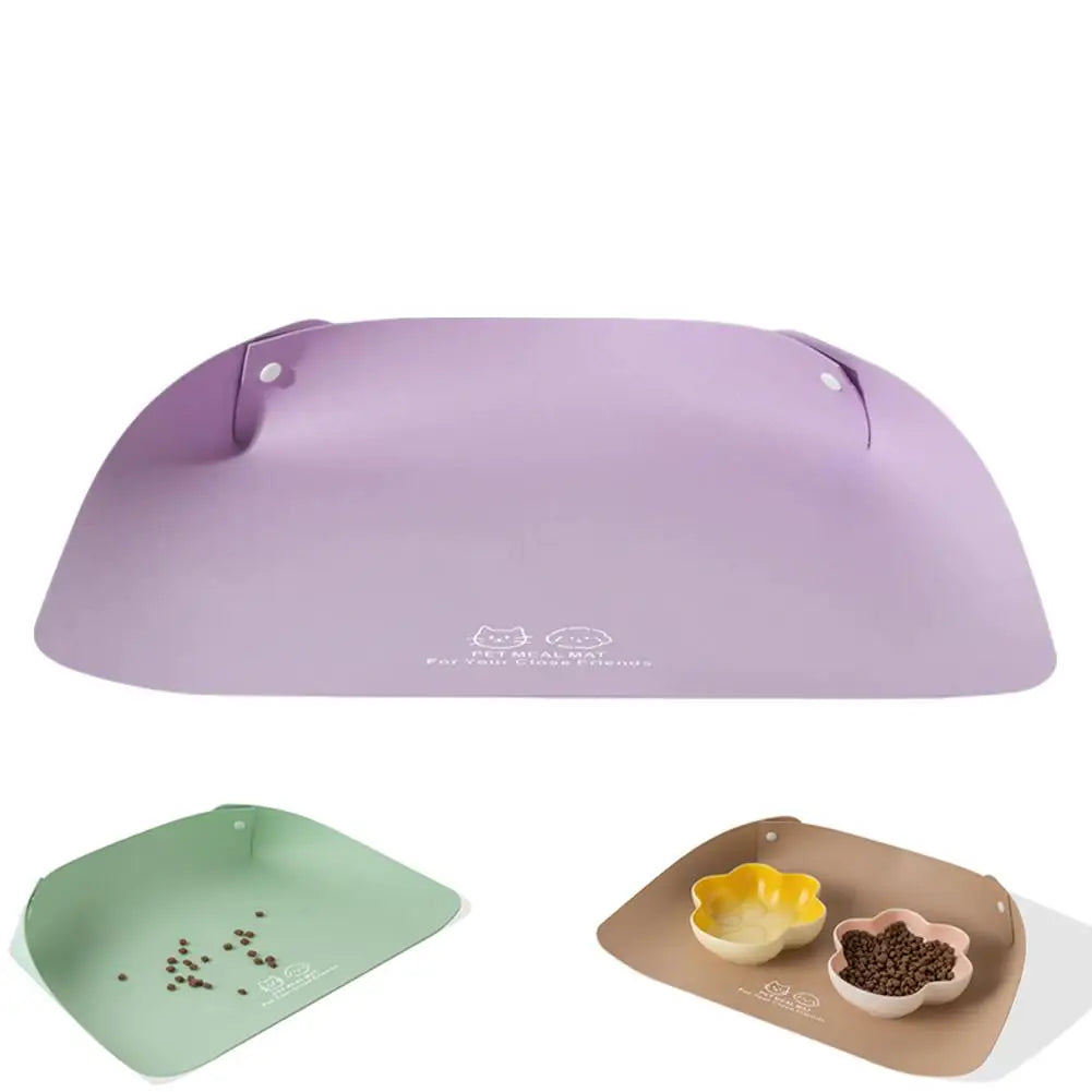 PU Leather Pet Feeding Mat Spill Proof Waterproof Oil Resistant Non Slip Bowl Holder Easy Clean Floor Protector for Dogs Cats