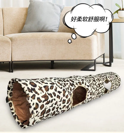 Perfect Cat Tunnel Leopard Print Crinkly 2 Ways Fun Pet Tunnel Kitten Play Toy Collapsible Rabbit Toys Cat Products