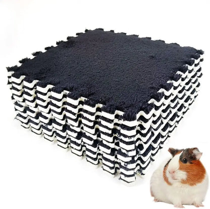 12Pcs 11.8"x 11.8" Guinea Pig Cage Mat Washable Reusable Little Pet Bedding Cage Liner Soft Warm Rabbit Mat Do Not Machine Wash
