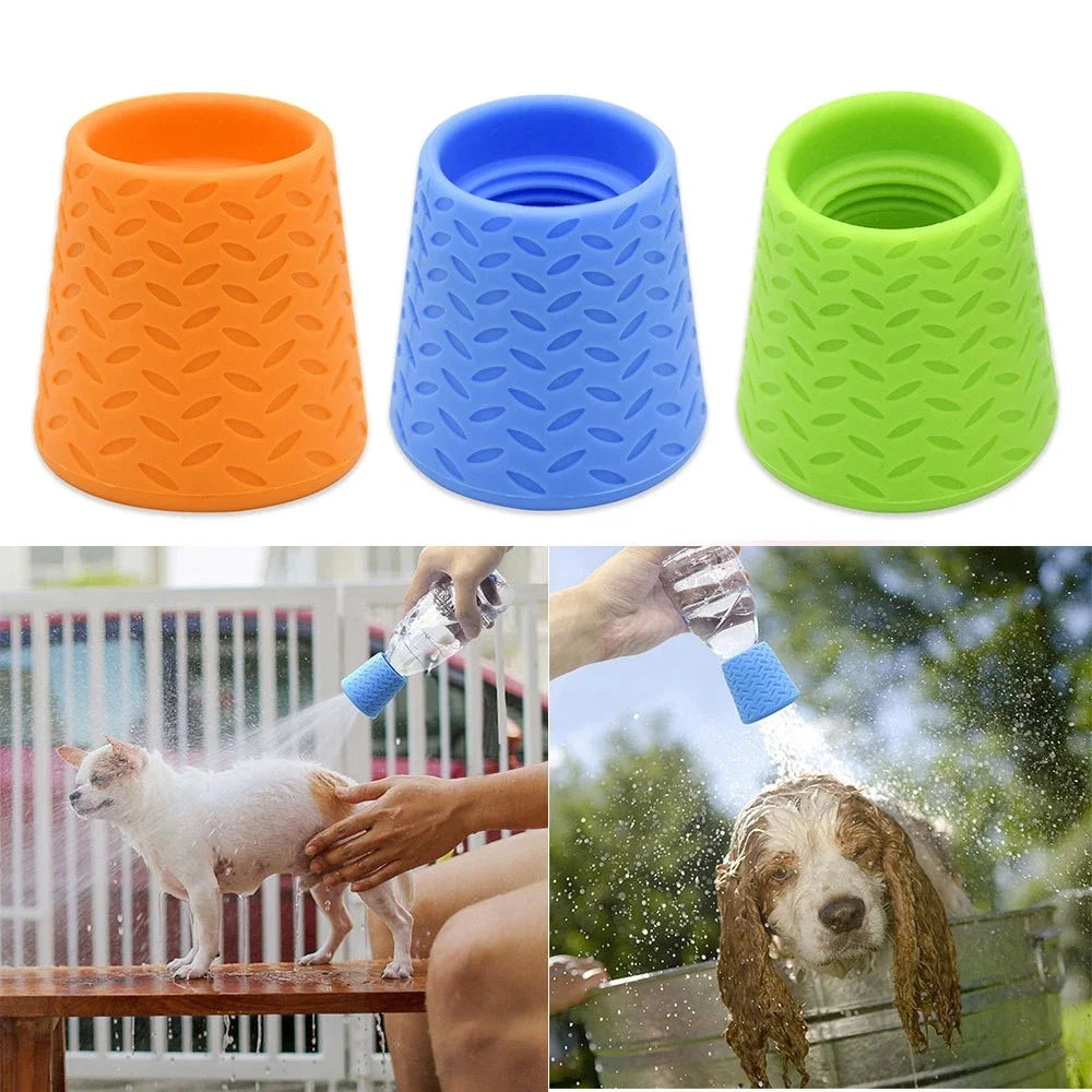 Pet Shower Silicone Portable Pet Shower Head Outdoor Cat and Dog Shower Cleaning Supplies Portable Universal Water Bottle