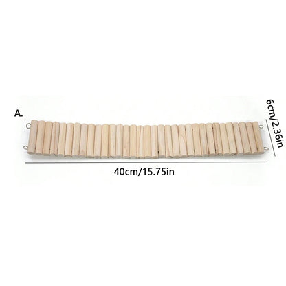 Hamster Habitat Accessories Multiple Size Wooden Bridge Cage Hamster Bendable Fence for Small Animals Climbing