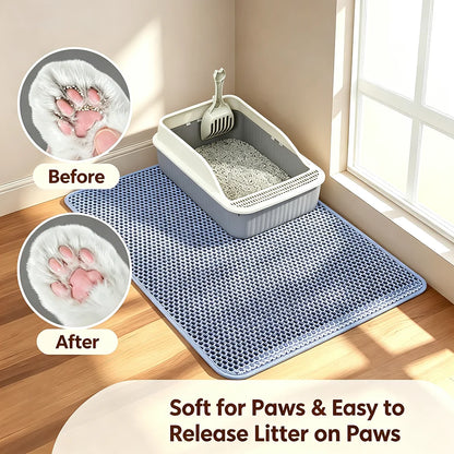 Cat Litter Mat Double Layer Pet Non Slip Big Pet Litter Box Filter MatWear Resistant Waterproof Anti-slip Cat Litter Mat