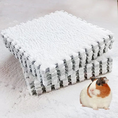 12Pcs 11.8"x 11.8" Guinea Pig Cage Mat Washable Reusable Little Pet Bedding Cage Liner Soft Warm Rabbit Mat Do Not Machine Wash