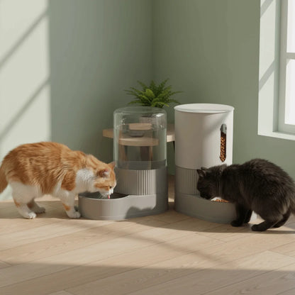 Transparent Automatic Pet Feeder Large Capacity Detachable Pet Water Dispenser Plastic Spill Proof Pet Water Fountain