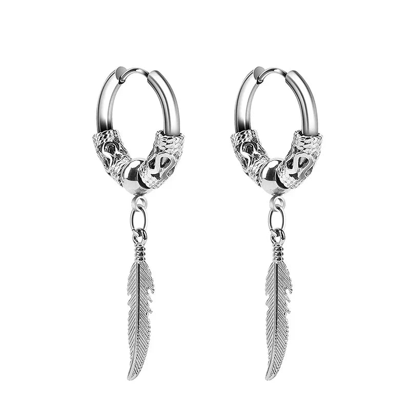 2pc Stainless Steel Cross Earrings Set | Gothic Punk Huggies for Men Women