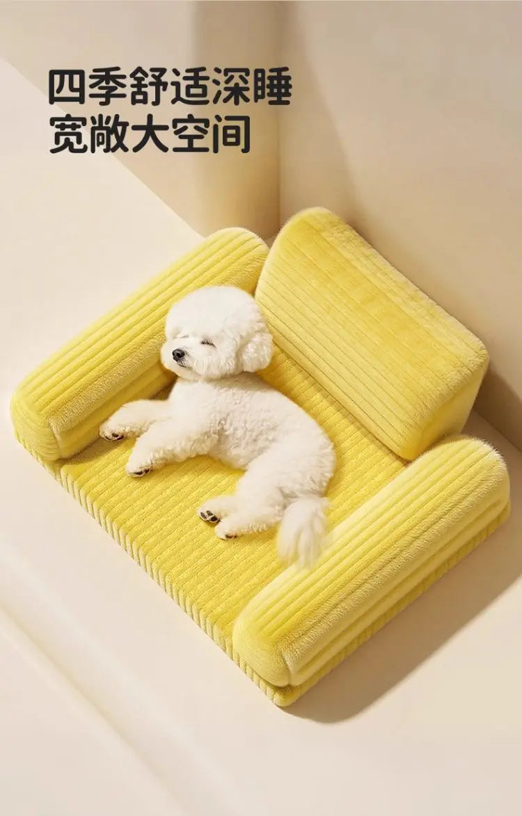 Pet Dog Bed for Small Dogs - Teddy/Bichon/Pomeranian, 4 Seasons Universal, Removable & Washable, Secure Sofa Bed for Winter