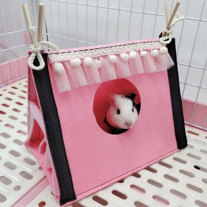 Guinea Pig Hideout Tunnel Tent Hamster Hideout Tent Rabbit Rat Tunnel House Small Animal Tube Warm Habitat
