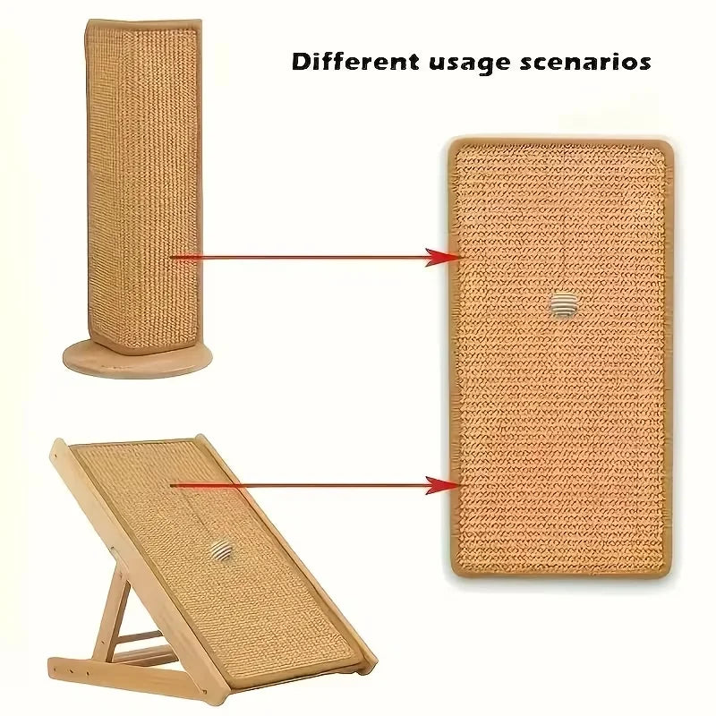 Sturdy Vertical Cat Scratching Pad Beige with Hanging Ball, Space-saving Indoor Anti-scratch Sofa Protector Pet Cat Mat