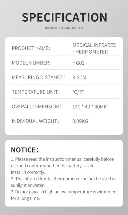 Pet  Medical Digital Infrared Thermometer Quick Temperature Measurement Medical Handheld Pet Non-contact Thermometer