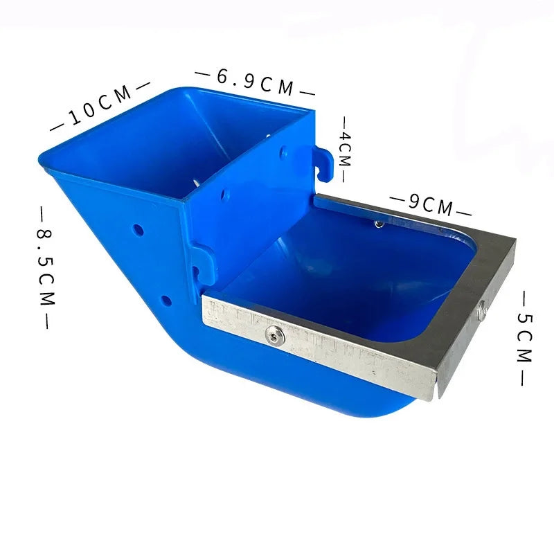 1Pc Blue Rabbit Feed Box Hopper Rabbit Cage Hanging Feed Trough Hamster Bunny Guinea Pig Eating Drinking Bowl Livestock Supplies