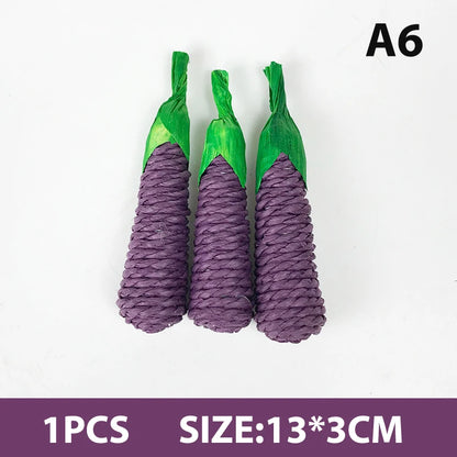 Hamster Rabbit Chew Toy Bite Grind Teeth Corn Carrot Woven Balls Tooth Cleaning