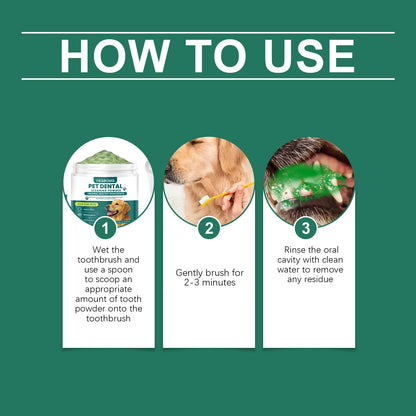 Pet Teeth Cleaning Powder for Dog Reduces Tartar and Calculus Protect Dog Oral Gum Health Freshen Breath Dog Cleaning Products