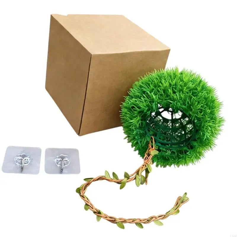 Realistic Artificial Grass Ball With Shelter Cave For Reptiles Terrarium Decoration And Bird Nest Habitat Tanks Landsacpe KXRE
