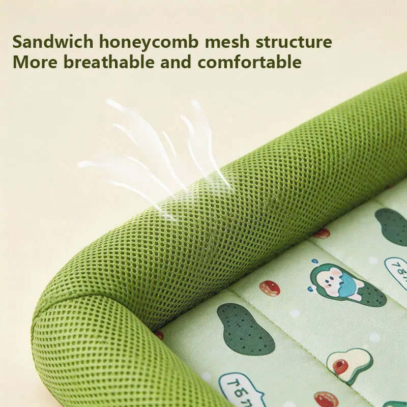 Summer Cooling Pet Dog Bed Breathable Soft Dog Sleeping Pad Neck-Protecting Washable Summer Pet Supplies for Dogs Cats Beds Mats