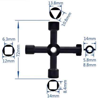 4-in-1 Portable Black Hand Screwdriver | Multi-Functional DIY Socket Tool Set