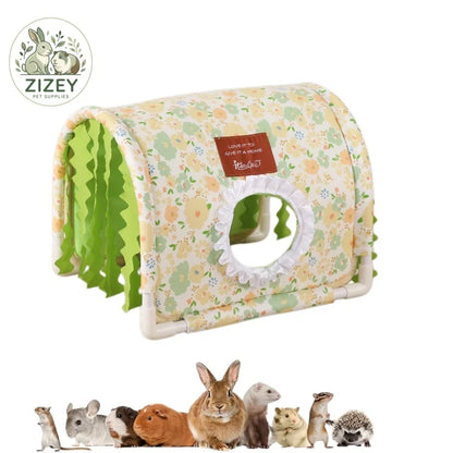 Small Animal Tunnel Hideout Cute Bed Cave Toy for Guinea Pig Rabbit Ferrets Hedgehog Rat Chinchilla Cage Accessory