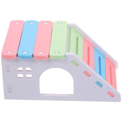 Hamster Cage House with Ladder Playground PVC Cage Gerbil Habitat Small Animal Hideout for Platform