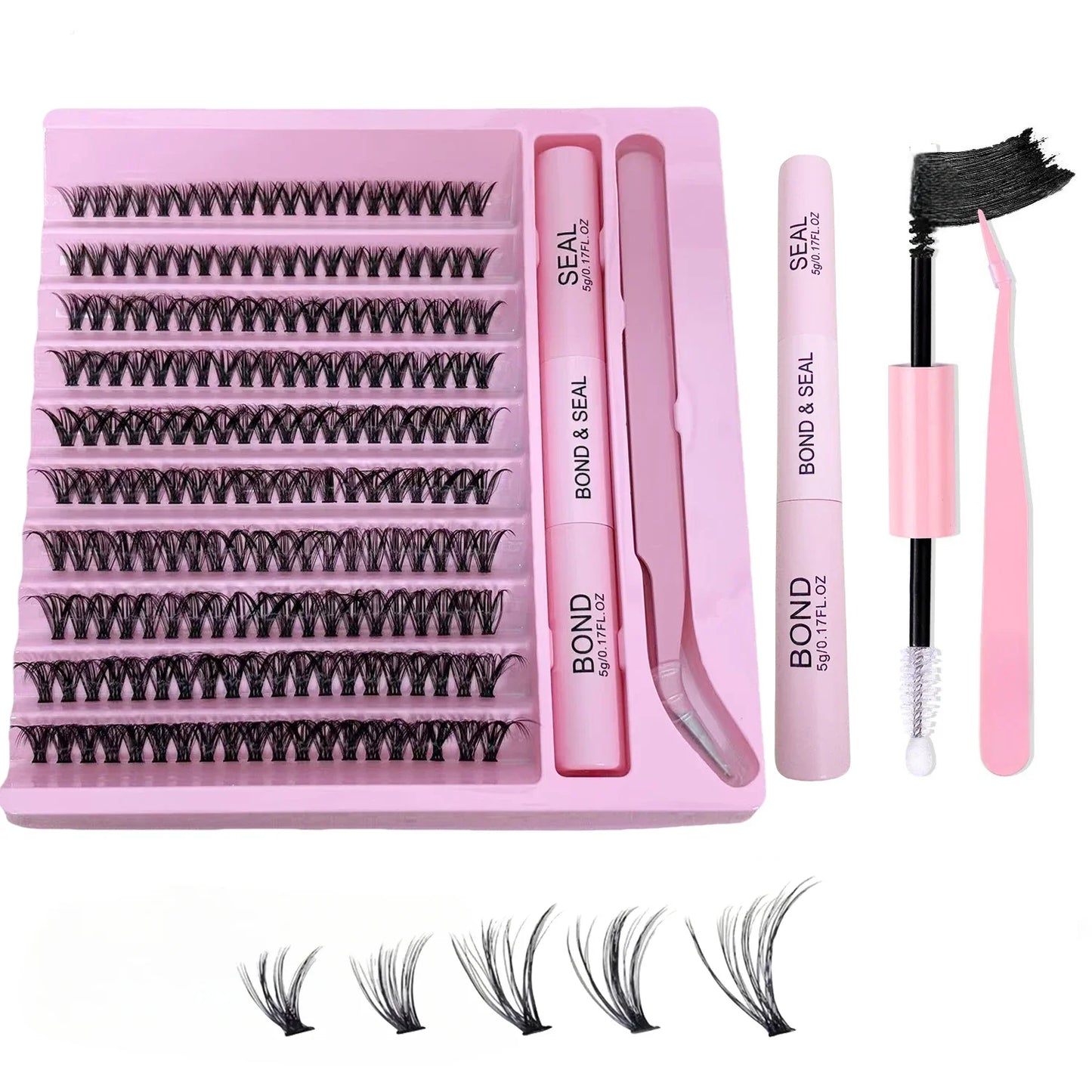 200-Piece Single Cluster False Eyelash Set | Faux Mink Fluffy Natural Lashes
