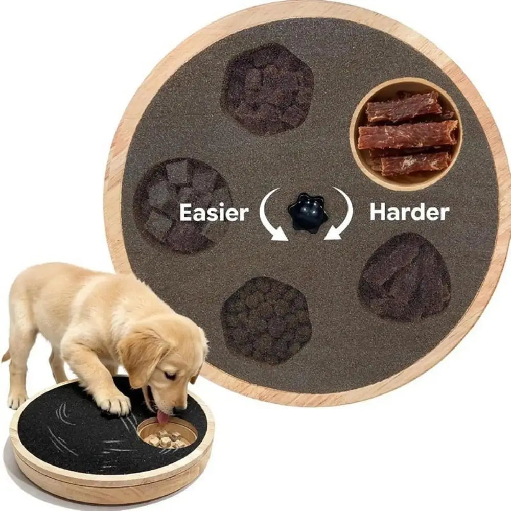 Rotating Dog Scratching Board Round Non-Slip Dog Nail Grinding Pad Wear-resistant with Treat Box Pet Slow Feeding Plate for Dogs
