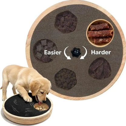 Rotating Dog Scratching Board Round Non-Slip Dog Nail Grinding Pad Wear-resistant with Treat Box Pet Slow Feeding Plate for Dogs