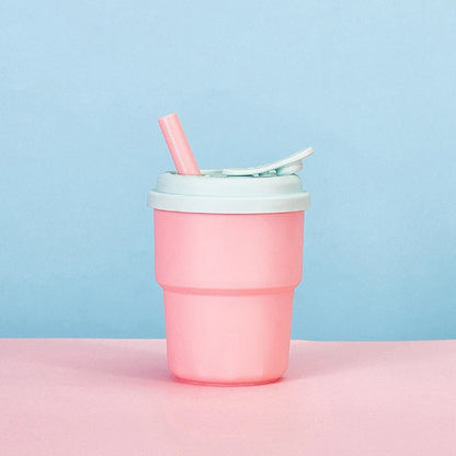 400ml Coffee Mug with Lid and Straw | Leak-Proof Portable Travel Cup