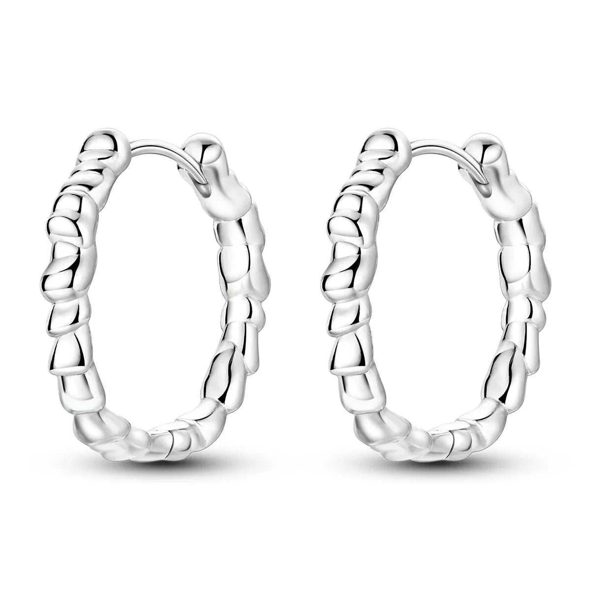 925 Sterling Silver Hoop Earrings with Zircon | Classic U-Shaped Women Jewelry