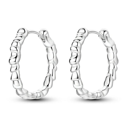 925 Sterling Silver Hoop Earrings with Zircon | Classic U-Shaped Women Jewelry