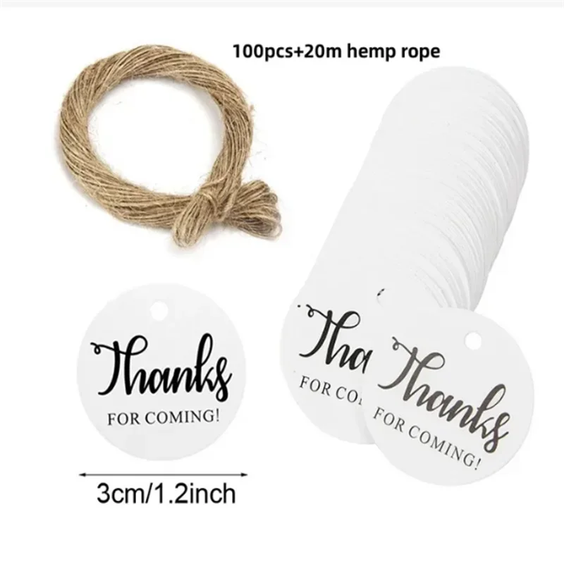 100pcs Kraft Tags with 20m Jute Twine | Handmade Gift Tag Set