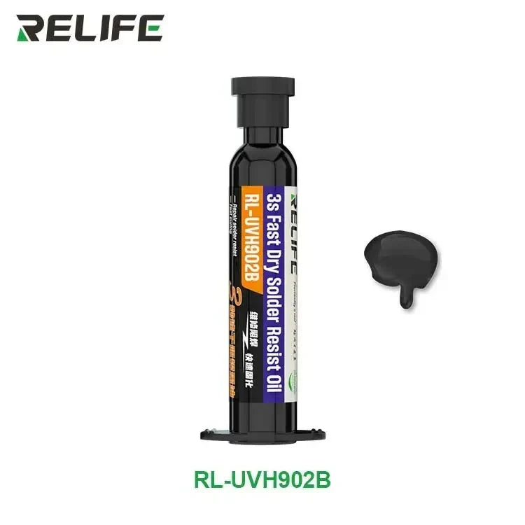 RELIFE RL-UVH902 3 Seconds Quick Drying Oil | UV Curing Solder Mask for PCB Repair