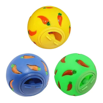 Rabbit Treat Ball Bunny Toy Food Dispenser Interactive Leak Food Ball Chew Toy For Rabbit Hamster Guinea Pig Chinchilla Small Pe