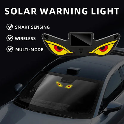 Solar Devil’s Eye Car Window Light | USB-C Rechargeable Flashing Warning Lamp