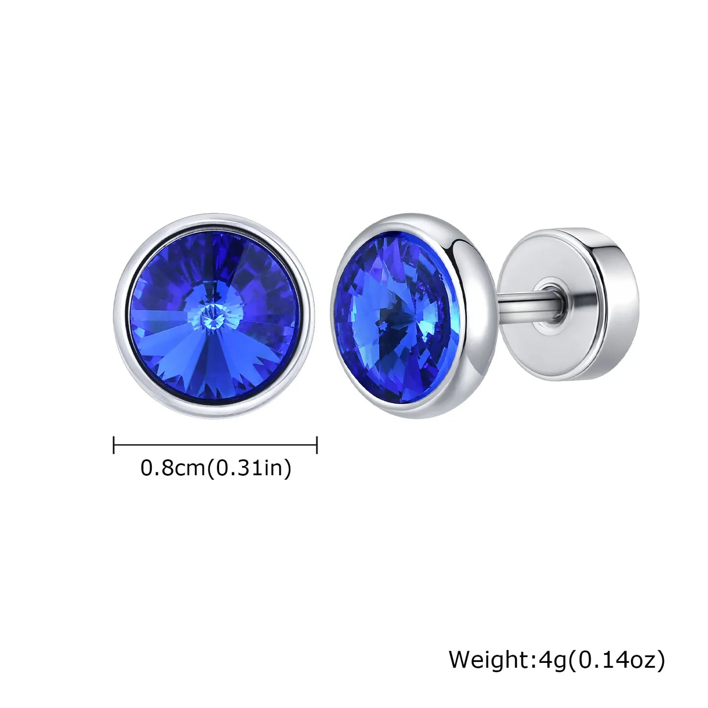 Anti Allergy Round Zircon Stud Earring for Men | AAA CZ Stainless Steel Hip Hop Classic Jewelry