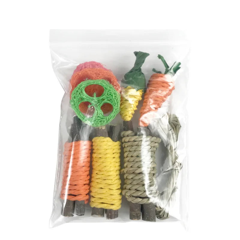 Toys for Rabbits Pets Pet Guinea Pig Dragon Cat Fun Toy Hamster Rabbit Tooth Grinding Set Pet Tooth Grinding Snack