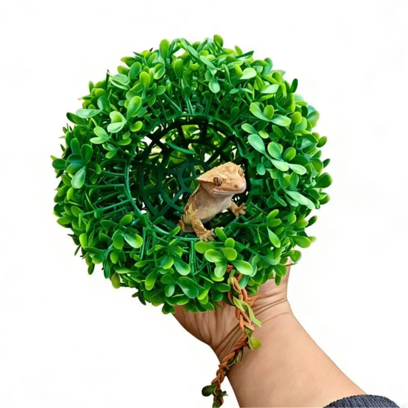 Realistic Artificial Grass Ball With Shelter Cave For Reptiles Terrarium Decoration And Bird Nest Habitat Tanks Landsacpe KXRE