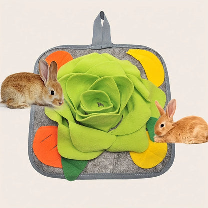 Rabbit Snuffle Mat, Small Pet Slow Feeder Training Mat, Educational and Fun Foraging Mat, Random Style and Color Shipped