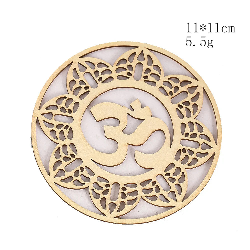 Wooden Sacred Geometry Wall Hanging | Rustic Yoga Meditation Decor