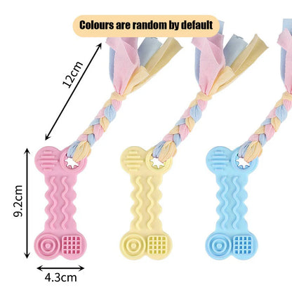 Dog Toys Bichon Frise Teddy Braided Rope Knot Indoor Training Interactive Play Grinding Teeth Cleaning Rubber Pets Toy Supplies