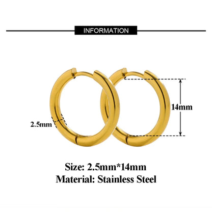 10pc 18K PVD Gold Plated Hoop Earrings Set | Unisex Punk Hip Hop Jewelry