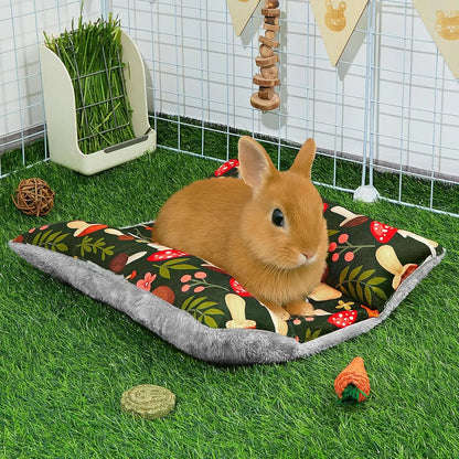 Rabbit Bed Mat Thickened Soft Bunny Bed Washable Cuddle Cushion Mat Double-Sided Plush Small Pet Flop Cotton Pillow for Rabbit