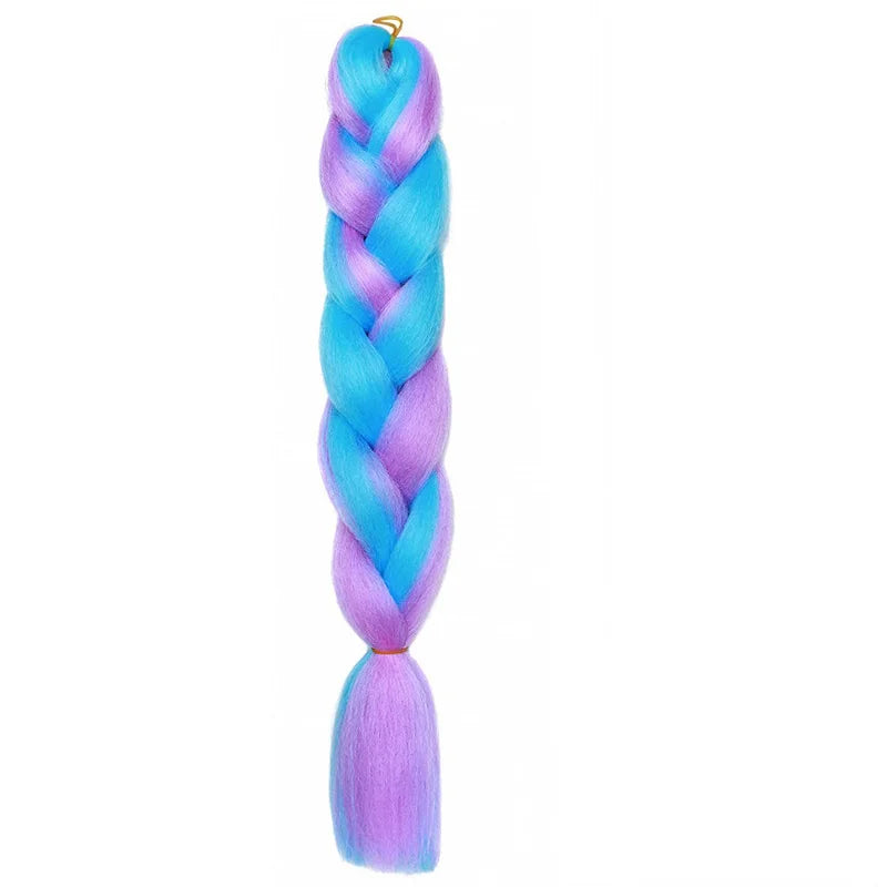 24-Inch Yaki Braids Ombre Jumbo Braiding Hair | Green Synthetic Hair Extensions for DIY Styles