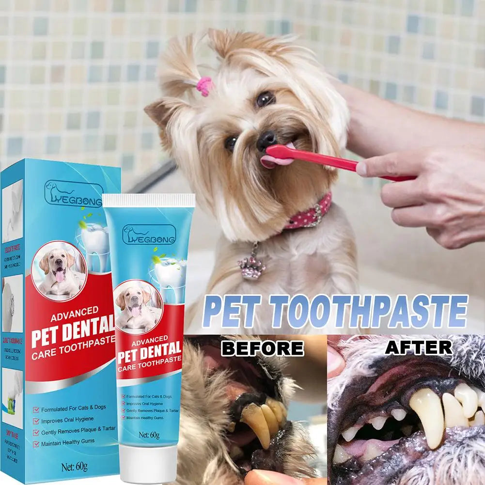 Pet Toothpaste for Cats & Dogs,Daily Oral Care Paste to Freshen Breath & Reduce Soft Plaque Buildup,Gentle Pet Dental Care Paste
